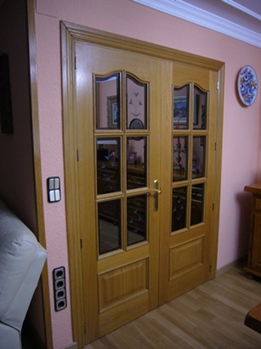 Puerta de doble hoja de roble macizo